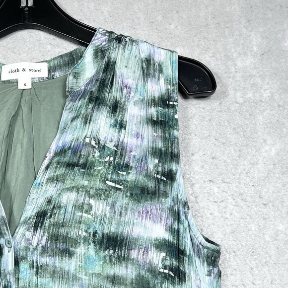 Cloth & Stone Maxi Dress Womens Small Multicolored Button Front Anthropologie - Picture 3 of 11